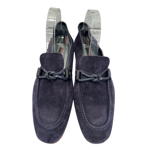 TED BAKER HOPPKEN Navy Suede‎ Loafers Mens US 8.5 UK 7.5 EU 41.5 Buckle Detail main image 11